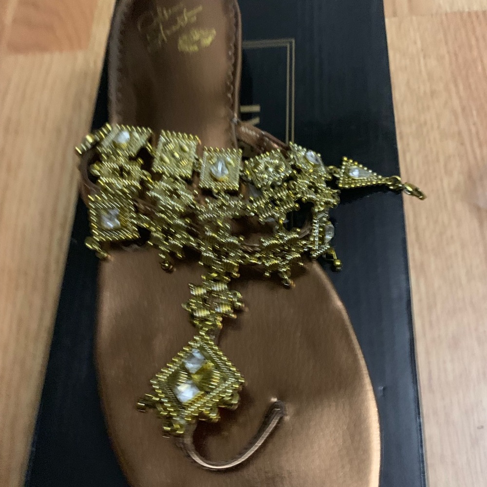 Gold/bronze chain sandal